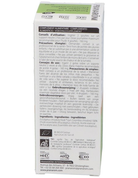 Eucalipto Azul Hoja Aceite Esencial Bio 30Ml.