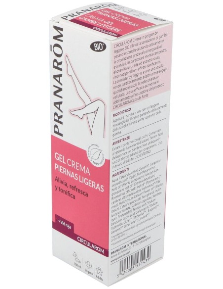 Pranarom Circularom Gel Crema Piernas Ligeras Bio, 100 Ml