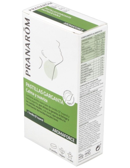 Pranarôm Aromaforce Pastillas Calmantes Garganta 21Uds