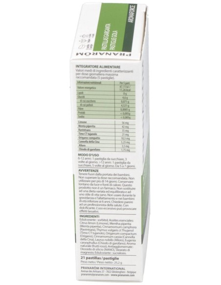 Pranarôm Aromaforce Pastillas Calmantes Garganta 21Uds