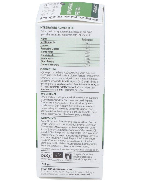 Pranarôm Aromaforce Spray Garganta Bio 15Ml