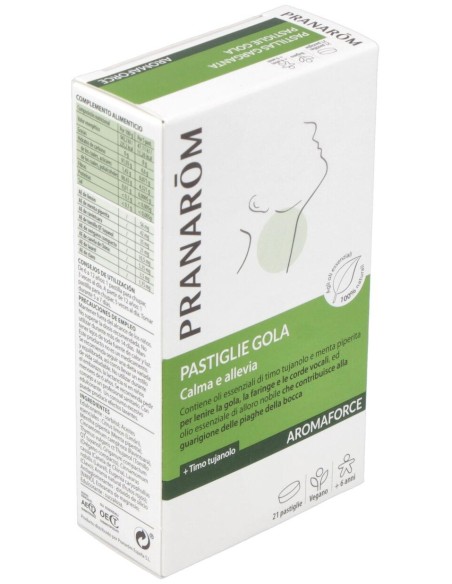 Pranarôm Aromaforce Pastillas Calmantes Garganta 21Uds