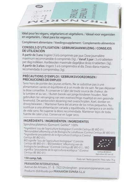 Espirulina Micro Algas 150Comp. Bio Vegan