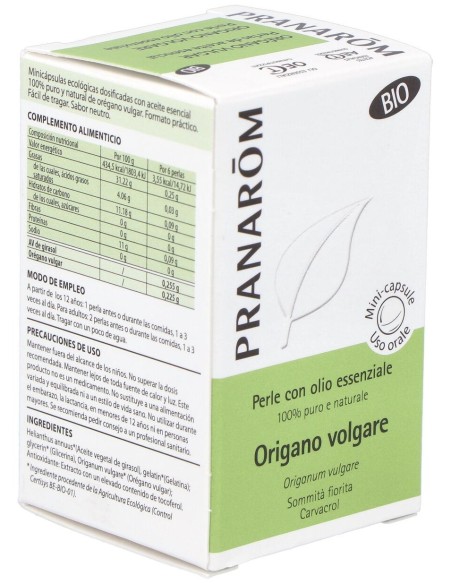 Pranarom Oregano Vulgar Ac. Esencial En Perlas 60 Perlas Bio