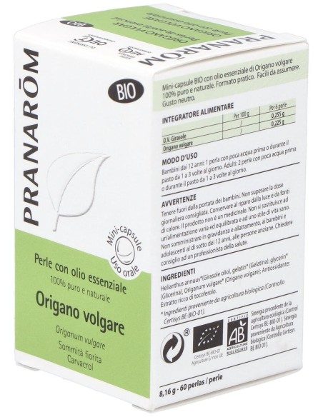 Pranarom Oregano Vulgar Ac. Esencial En Perlas 60 Perlas Bio