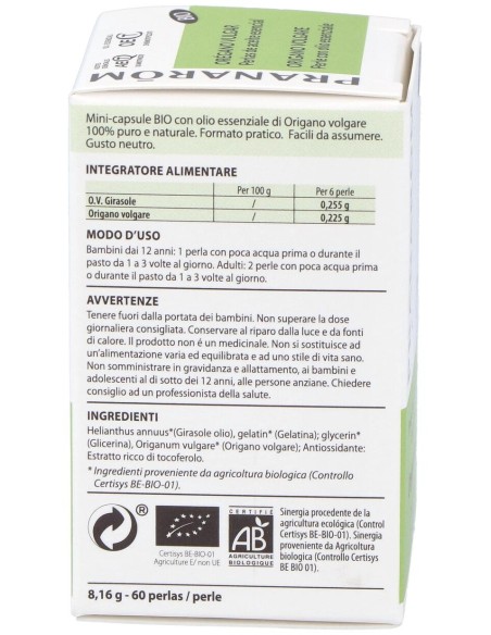 Pranarom Oregano Vulgar Ac. Esencial En Perlas 60 Perlas Bio