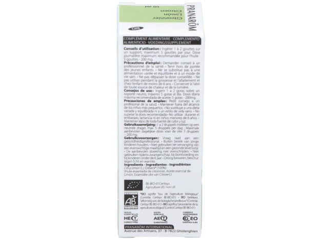 Limon Cascara Aceite Esencial Bio 10Ml.