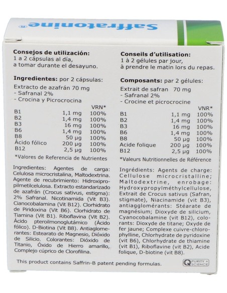 Saffratonine (Azafran Y Otros) 30Cap.