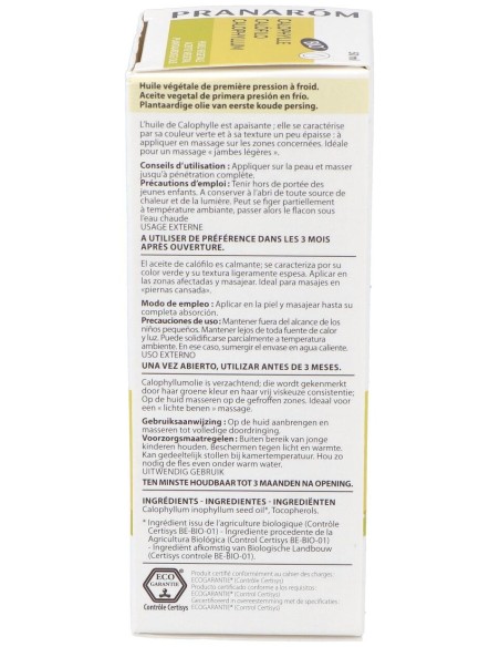 Pranarôm Bio Aceite Vegetal Calófilo 50Ml
