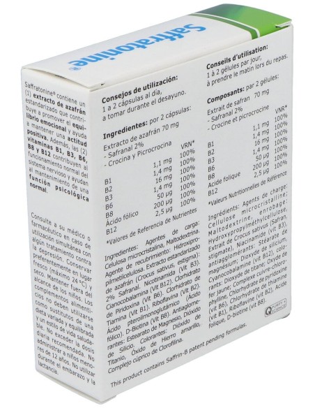 Saffratonine (Azafran Y Otros) 30Cap.