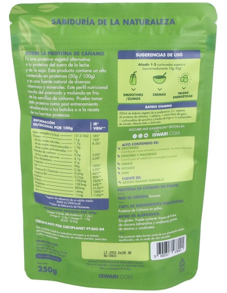 Proteina De Cañamo Superalimento 250Gr. Bio