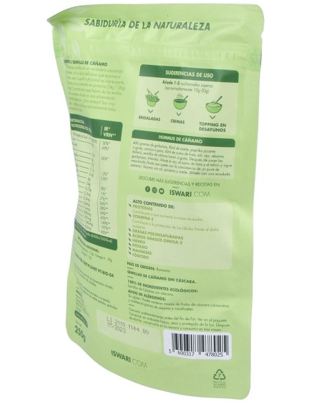 Semillas De Cañamo Sin Cascara 250Gr. Bio