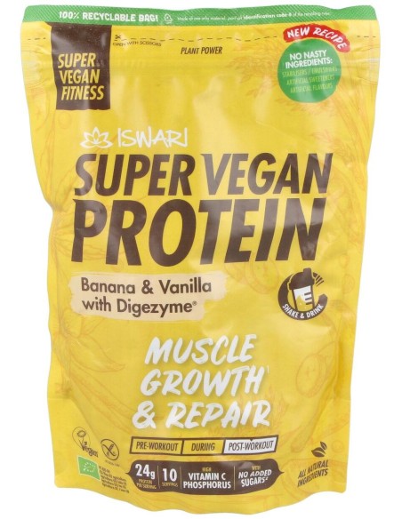 Super Vegan Protein Fitness Platano-Vainilla 350Gr