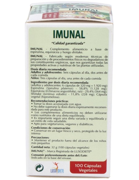 Imunal 100Cap. Lusodiet