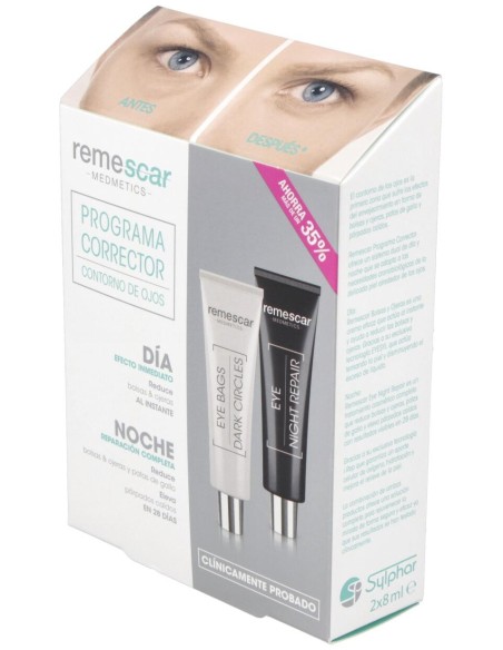 Remescar Programa Corrector Bolsas Y Ojeras+Reparador Noche 2X8Ml