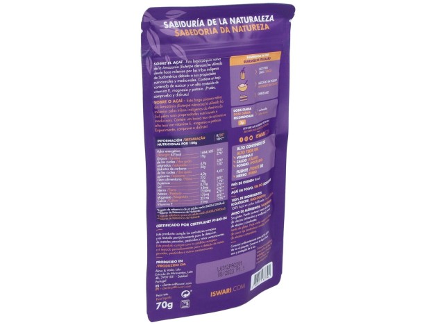 Açai Liofilizado Superalimento 70Gr. Bio