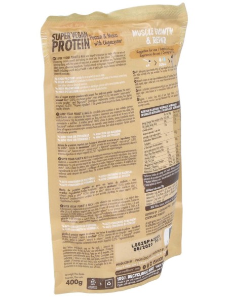 Super Vegan Protein Fitness Cacahuete-Maca 350Gr