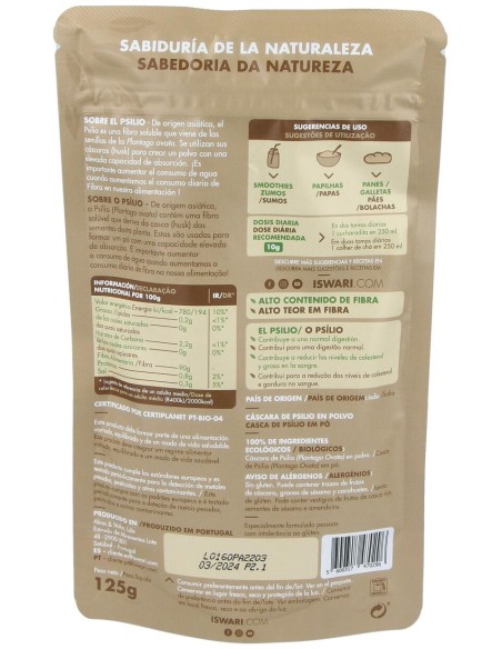 Cascara De Psyllium 125Gr. Bio