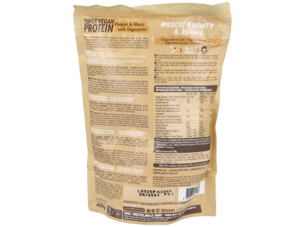 Super Vegan Protein Fitness Cacahuete-Maca 350Gr