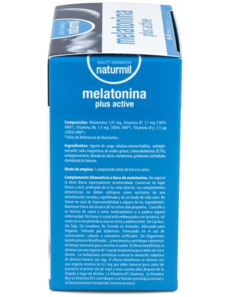 Naturmil Melatonina Plus Active 1_9Mg 60Comp