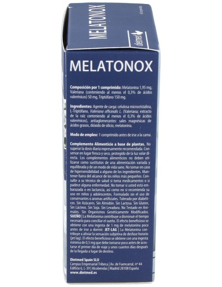 Dietmed Melatonox Melatonina Valeriana %26 Triptofano 60Comp