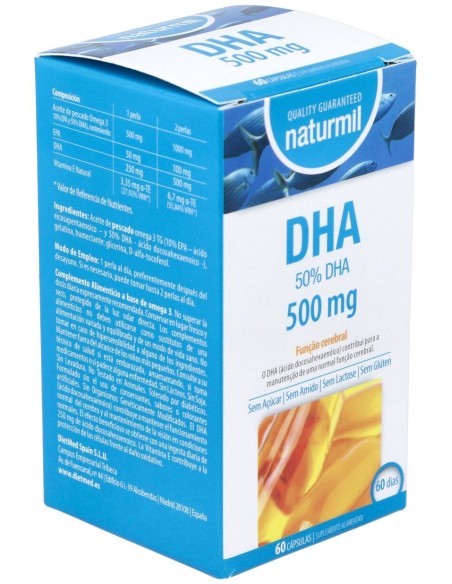 Naturmil Dha 500 Mg Sin Gluten 60 Capsulas
