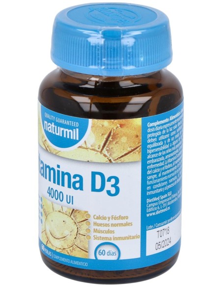 Naturmil Vitamina D3 4000Ui 60 Capsulas