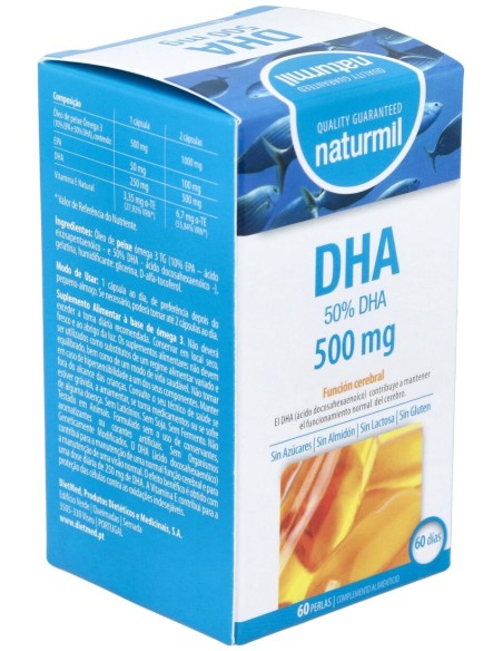 Naturmil Dha 500 Mg Sin Gluten 60 Capsulas