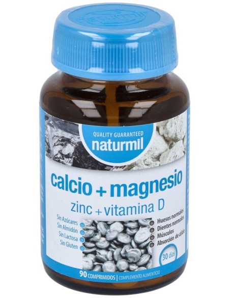 Naturmil Calcio + Magnesio + Zinc + Vitamina D 90 Comprimidos