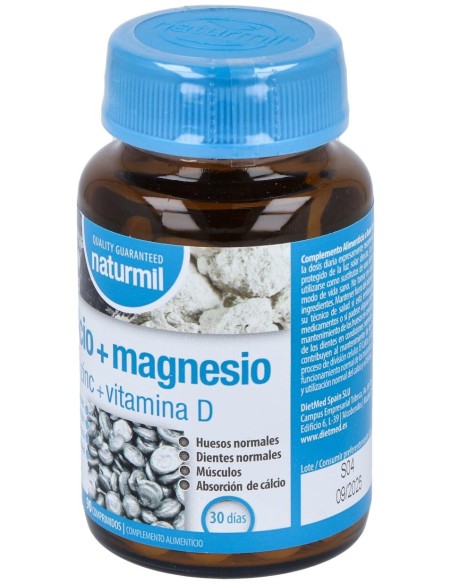Naturmil Calcio + Magnesio + Zinc + Vitamina D 90 Comprimidos