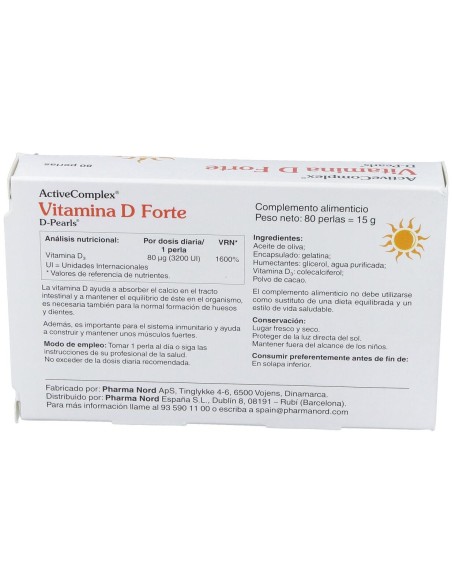 Activecomplex Vitamina D 3200Ui 80 Perlas