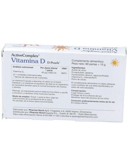 Activecomplex Vit. D 40Mcg. 1600Ui 80Perlas