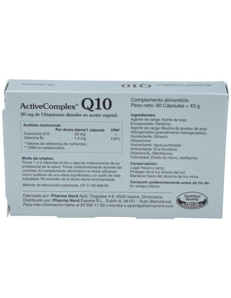 Activecomplex Q10 30Mg. (Quinona) 60Cap.