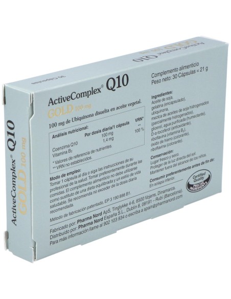 Activecomplex Q10 Gold 100Mg. 30Cap.