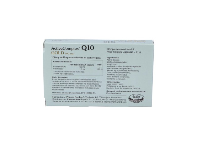Activecomplex Q10 Gold 100Mg. 30Cap.