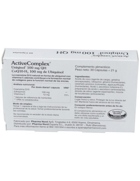 Activecomplex® Uniqinol Q10 100Mg 60Cáps
