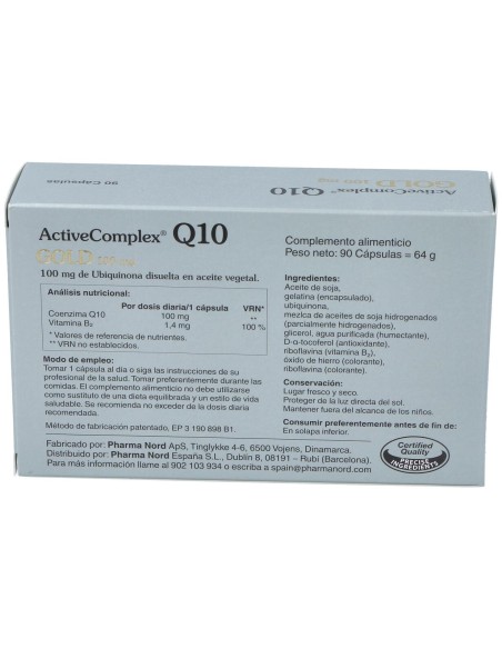 Activecomplex Q10 Gold 100Mg. 90Cap.