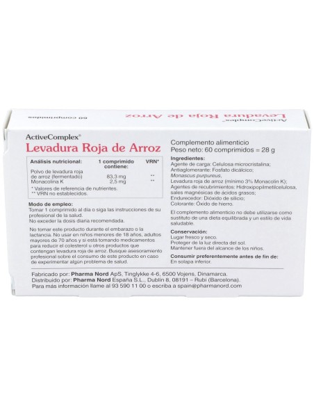 New Activecomplex Levadura Roja De Arroz 60Comp.