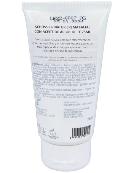 Schüssler Natur Crema Facial Con Aceite De Árbol De Té 75Ml