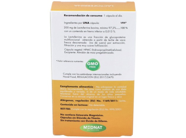 Mednat Lactoferrina 200Mg 30Caps