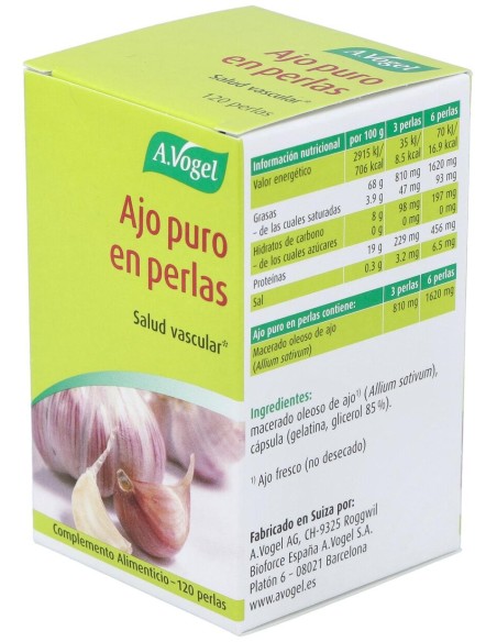 A. Vogel Ajo Puro En Perlas 120Uds