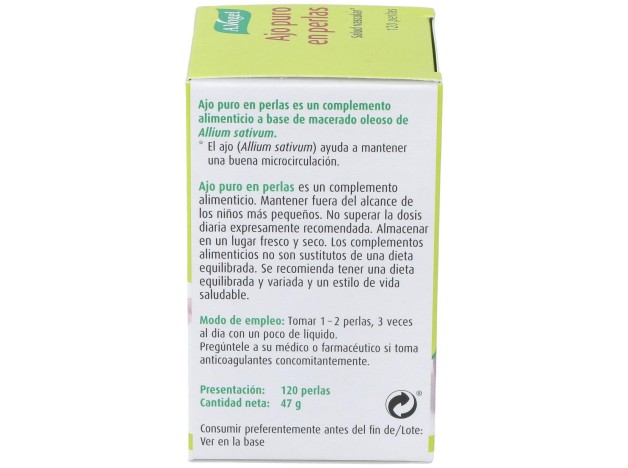 A. Vogel Ajo Puro En Perlas 120Uds