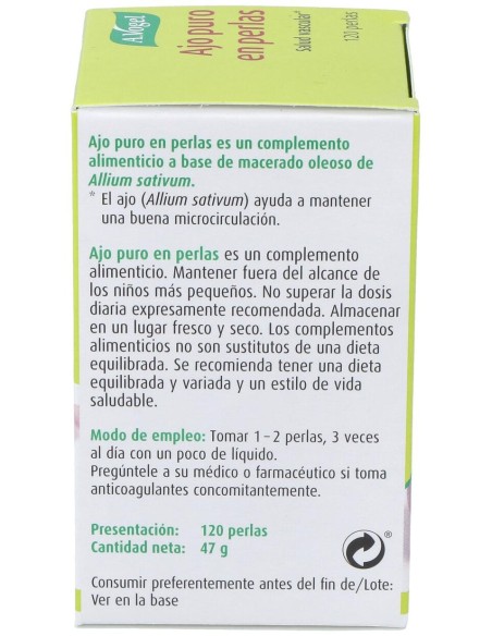 A. Vogel Ajo Puro En Perlas 120Uds