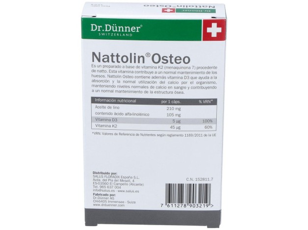 Salus Dr. Dunner Nattolin Osteo, 30 Cápsulas