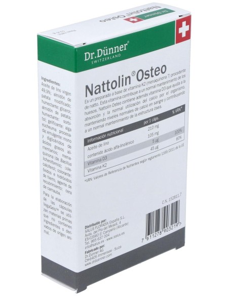Salus Dr. Dunner Nattolin Osteo, 30 Cápsulas