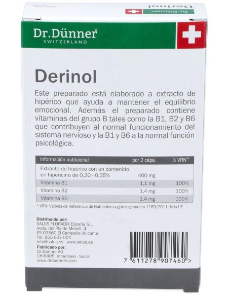 Derinol (Deprinol) (Hiperico) 40Cap. Dr.Dunner