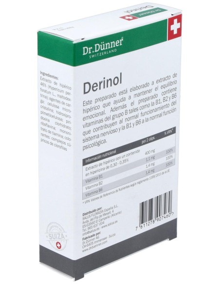 Derinol (Deprinol) (Hiperico) 40Cap. Dr.Dunner