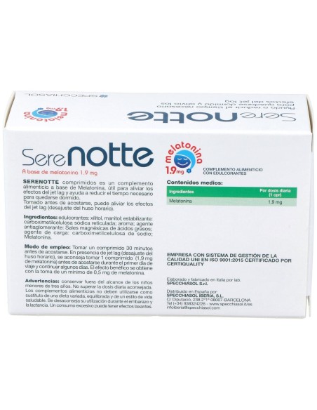 Melatonina 1,9Mg. (Serenotte) 60Comp.Mast.