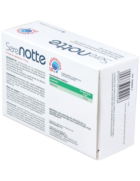 Melatonina 1,9Mg. (Serenotte) 60Comp.Mast.