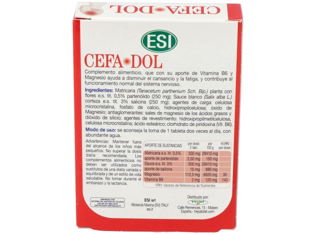Esi Cefadol 30 Tabletas